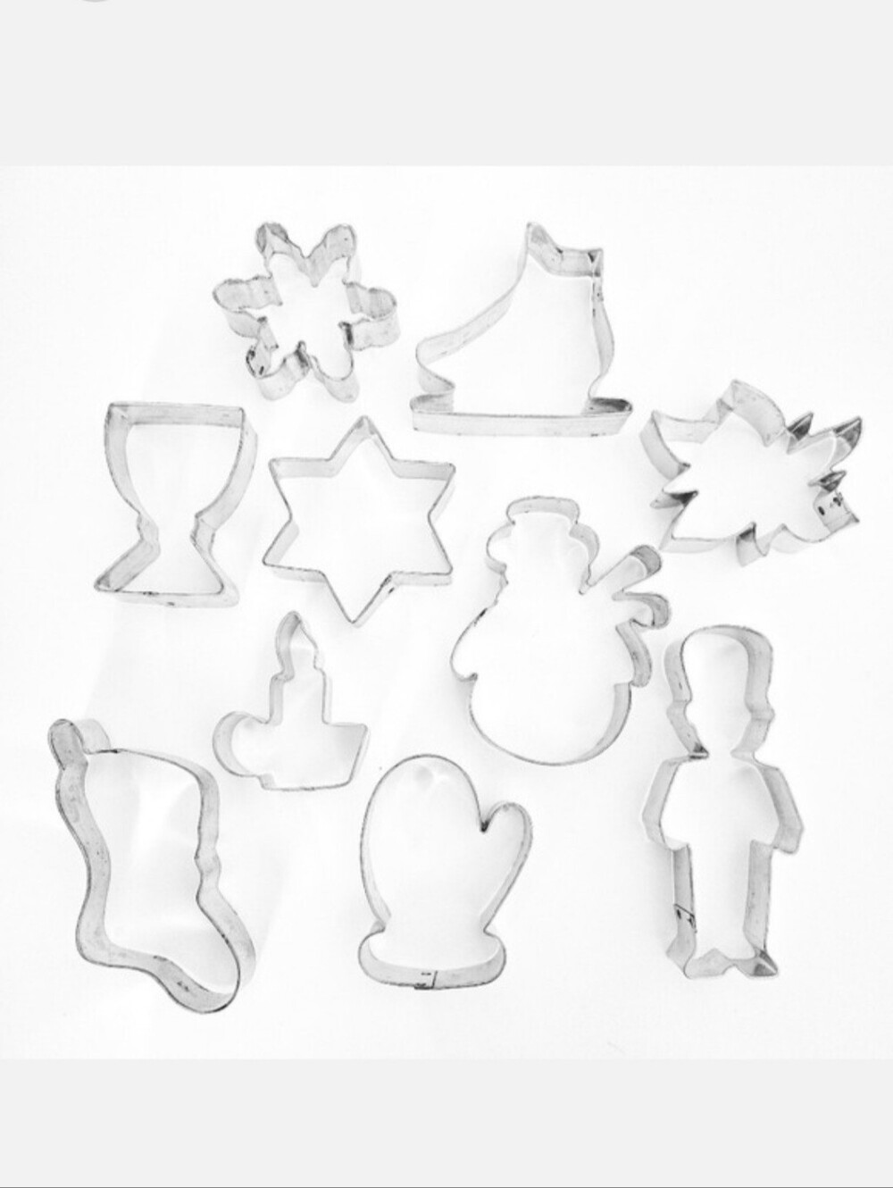 Christmas, Hanukkah & Winter Holiday Vintage Cookie Cutters Lot (Set of‎ 10)